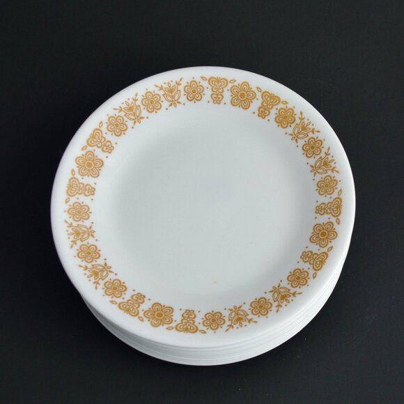 Corelle Butterfly Gold Salad Dessert Plates 6.75" Diameter Lot of 14 Vintage - Picture 2 of 4